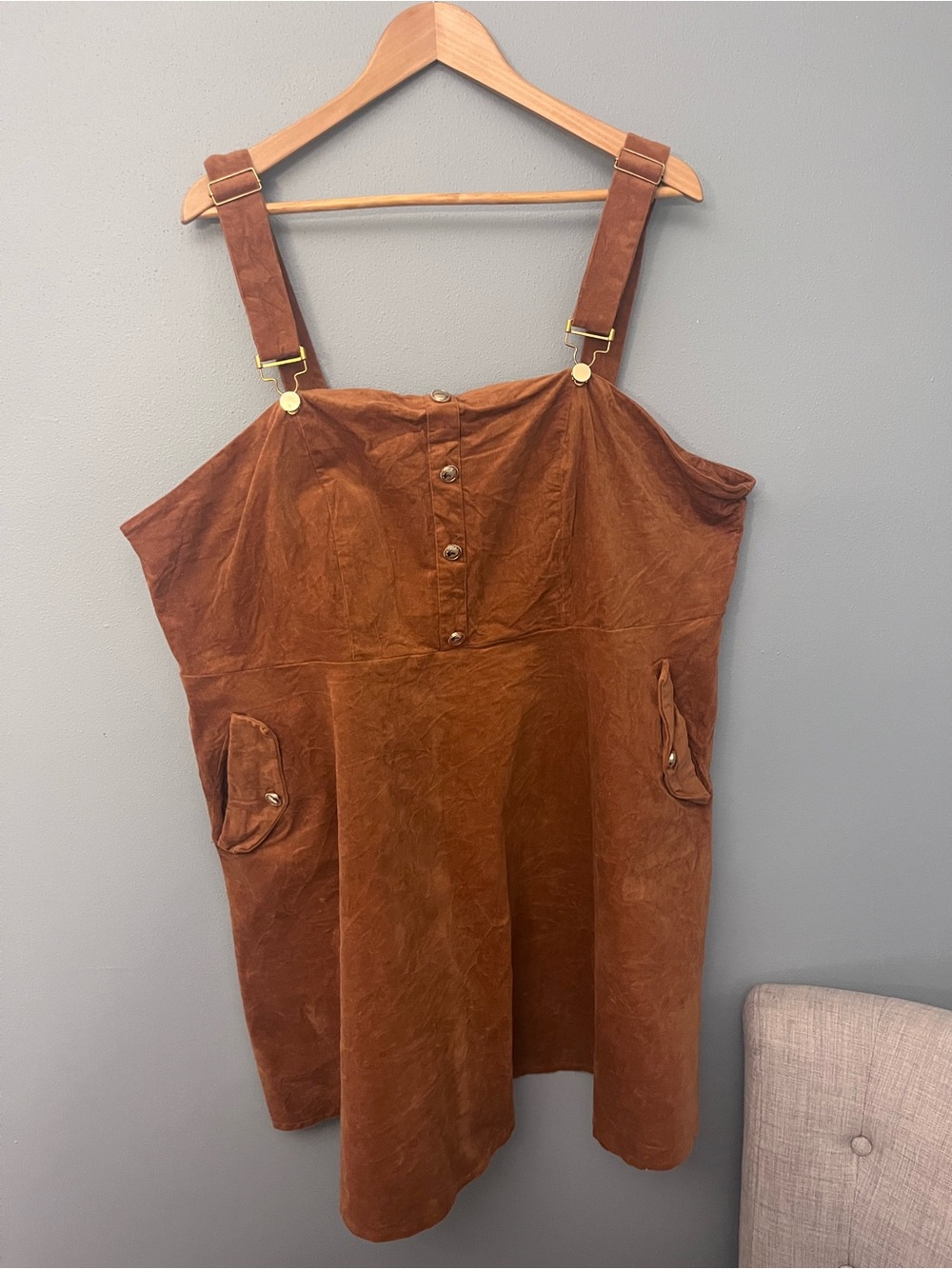 Agnes Orinda Corduroy Overall Dress